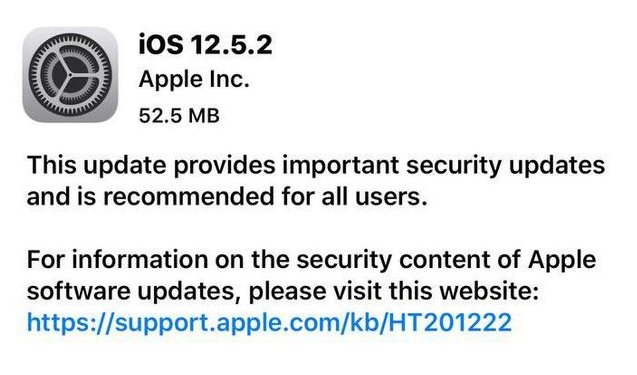 黔西南苹果手机维修分享iOS12.5.2发布，建议所有老苹果用户安装 
